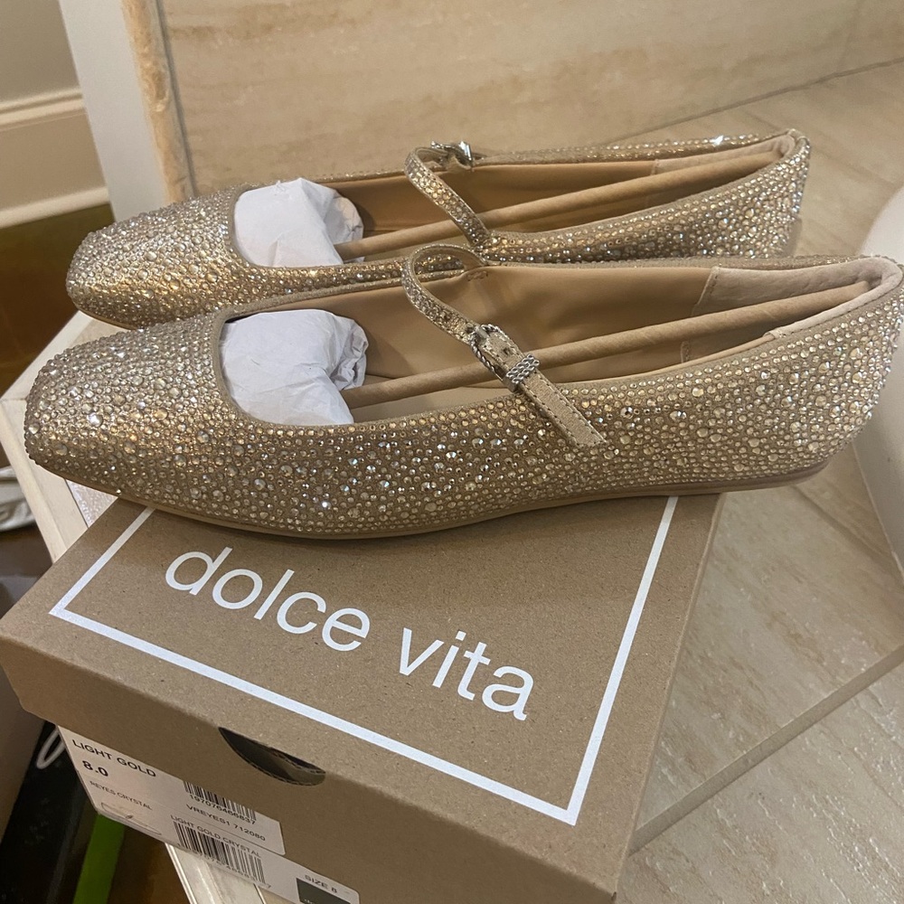 Dolce Vita Reyes Sparkling Gold Flats